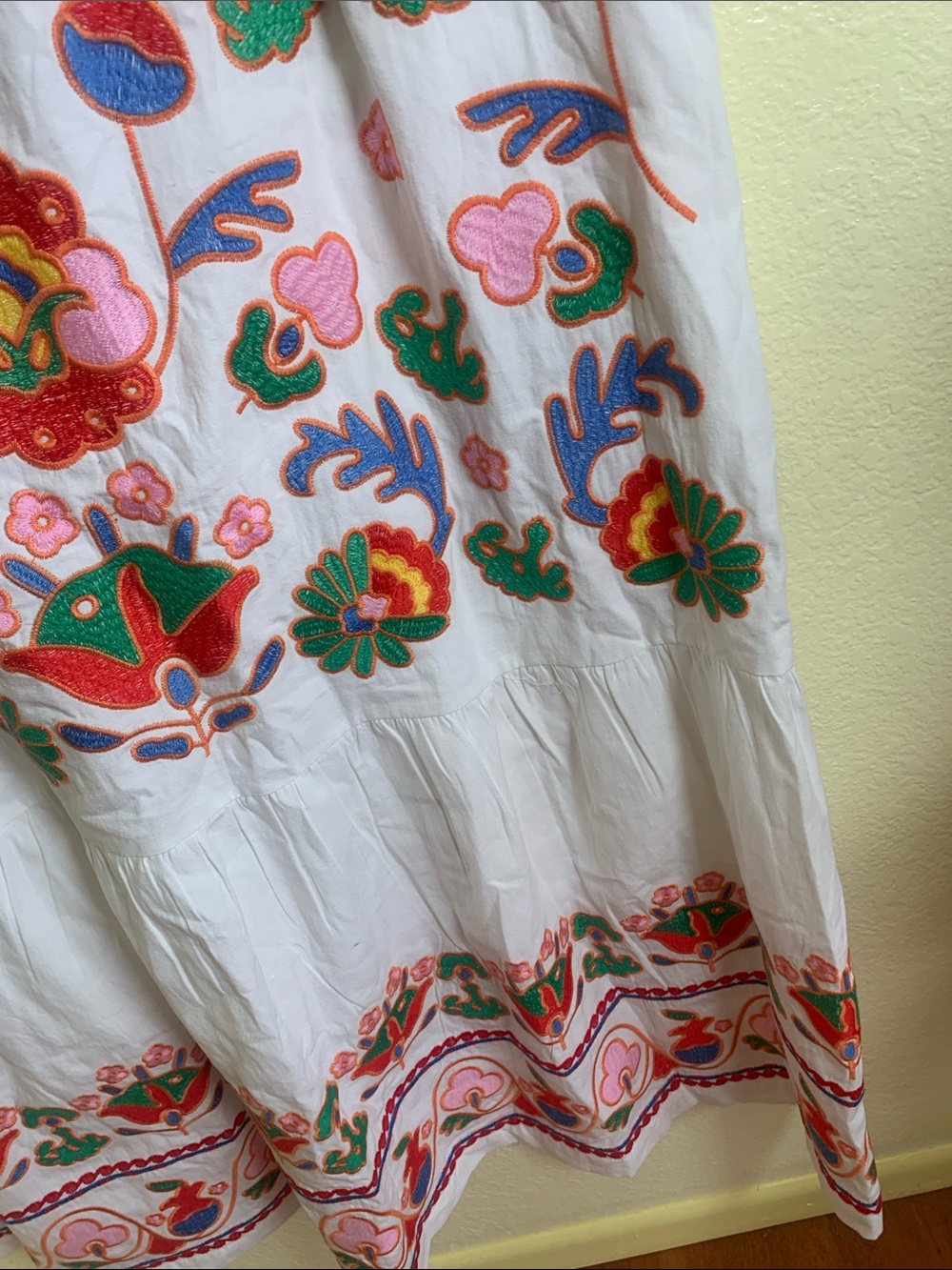 NWT J Marie White Embroidered Floral Dress Size L - Picture 5 of 8